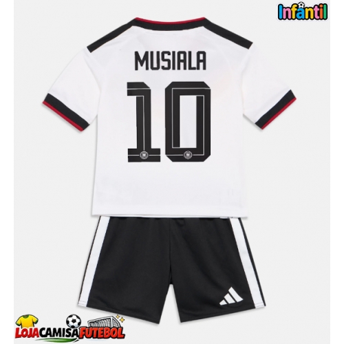 Camisa de Futebol Alemanha Jamal Musiala #10 Equipamento Principal Infantil Mundo 2026 Manga Curta (+ Calças curtas)